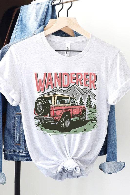 Wanderer Adventure Graphic T ShirtsWanderer Adventure Graphic T Shirts.Unisex Crew Neck Short Sleeve Tees.Crafted from premium materials, tailored to your lifestyle, ensuring a comfortable fit for any