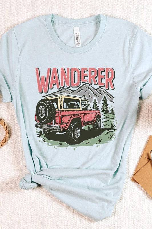 Wanderer Adventure Graphic T ShirtsWanderer Adventure Graphic T Shirts.Unisex Crew Neck Short Sleeve Tees.Crafted from premium materials, tailored to your lifestyle, ensuring a comfortable fit for any