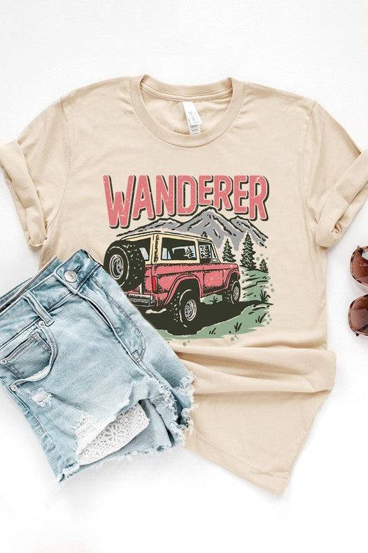 Wanderer Adventure Graphic T ShirtsWanderer Adventure Graphic T Shirts.Unisex Crew Neck Short Sleeve Tees.Crafted from premium materials, tailored to your lifestyle, ensuring a comfortable fit for any