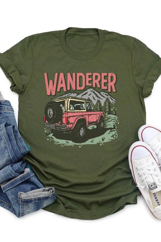 Wanderer Adventure Graphic T ShirtsWanderer Adventure Graphic T Shirts.Unisex Crew Neck Short Sleeve Tees.Crafted from premium materials, tailored to your lifestyle, ensuring a comfortable fit for any