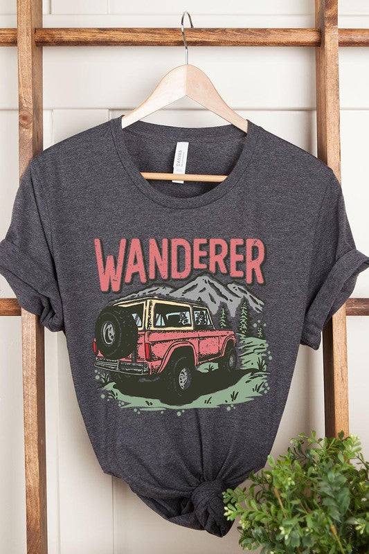 Wanderer Adventure Graphic T ShirtsWanderer Adventure Graphic T Shirts.Unisex Crew Neck Short Sleeve Tees.Crafted from premium materials, tailored to your lifestyle, ensuring a comfortable fit for any