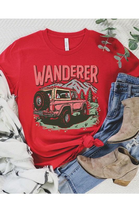 Wanderer Adventure Graphic T ShirtsWanderer Adventure Graphic T Shirts.Unisex Crew Neck Short Sleeve Tees.Crafted from premium materials, tailored to your lifestyle, ensuring a comfortable fit for any