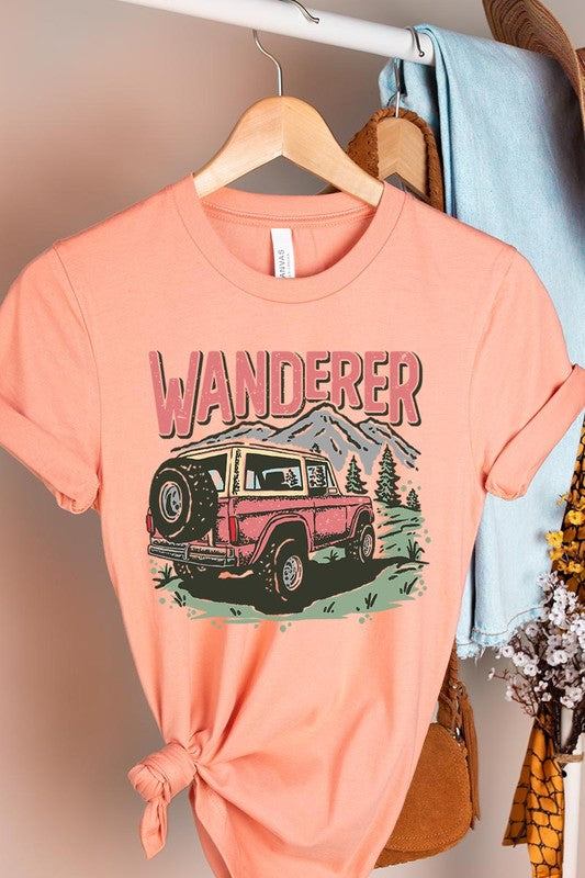 Wanderer Adventure Graphic T ShirtsWanderer Adventure Graphic T Shirts.Unisex Crew Neck Short Sleeve Tees.Crafted from premium materials, tailored to your lifestyle, ensuring a comfortable fit for any