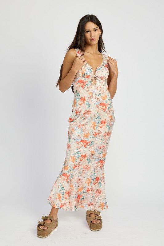 FLORAL MERMAID MAXI DRESSSIZE &amp; FIT :MODEL WEARS SIZE SMALLMODEL'S HEIGHT 5'9Made In: IMPORTEDFabric Contents: 100% POLYESTER