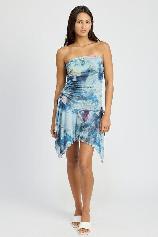 TIE DYE SHARKBITE TUBE DRESSSIZE &amp; FIT :MODEL WEARS SIZE SMALLMODEL'S HEIGHT 5'9Made In: USA