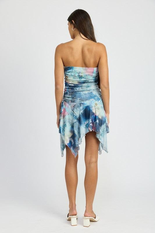 TIE DYE SHARKBITE TUBE DRESSSIZE &amp; FIT :MODEL WEARS SIZE SMALLMODEL'S HEIGHT 5'9Made In: USA