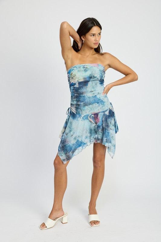 TIE DYE SHARKBITE TUBE DRESSSIZE &amp; FIT :MODEL WEARS SIZE SMALLMODEL'S HEIGHT 5'9Made In: USA