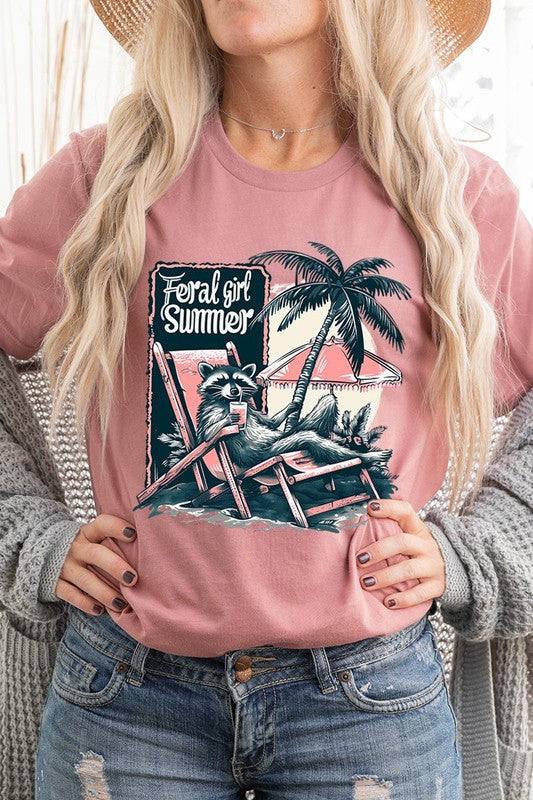 Feral Girl Summer Graphic T ShirtsFeral Girl Summer Graphic T Shirts.Unisex Crew Neck Short Sleeve Tees.Crafted from premium materials, tailored to your lifestyle, ensuring a comfortable fit for any 