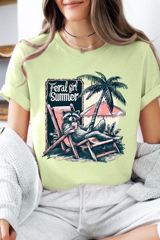 Feral Girl Summer Graphic T ShirtsFeral Girl Summer Graphic T Shirts.Unisex Crew Neck Short Sleeve Tees.Crafted from premium materials, tailored to your lifestyle, ensuring a comfortable fit for any 