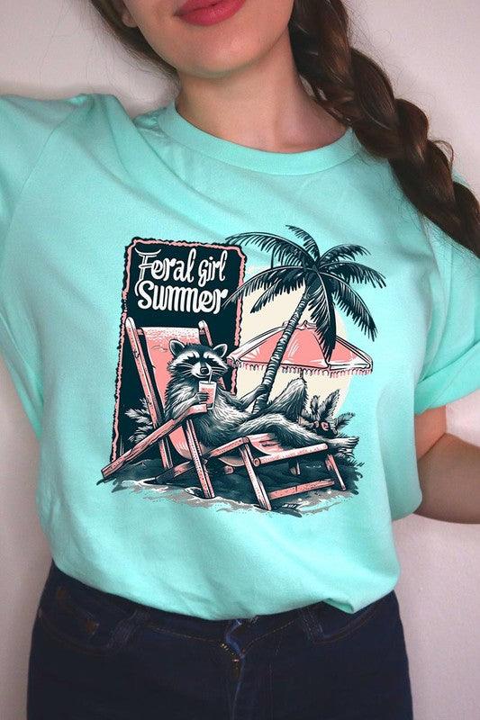 Feral Girl Summer Graphic T ShirtsFeral Girl Summer Graphic T Shirts.Unisex Crew Neck Short Sleeve Tees.Crafted from premium materials, tailored to your lifestyle, ensuring a comfortable fit for any 