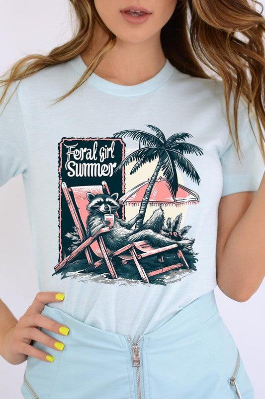 Feral Girl Summer Graphic T ShirtsFeral Girl Summer Graphic T Shirts.Unisex Crew Neck Short Sleeve Tees.Crafted from premium materials, tailored to your lifestyle, ensuring a comfortable fit for any 