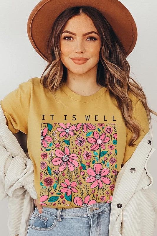 It Is Well With My Soul Flower Graphic TeeIt Is Well With My Soul Flower Graphic Tee.Unisex Crew Neck Short Sleeve Tees.Crafted from premium materials, tailored to your lifestyle, ensuring a comfortable fit 