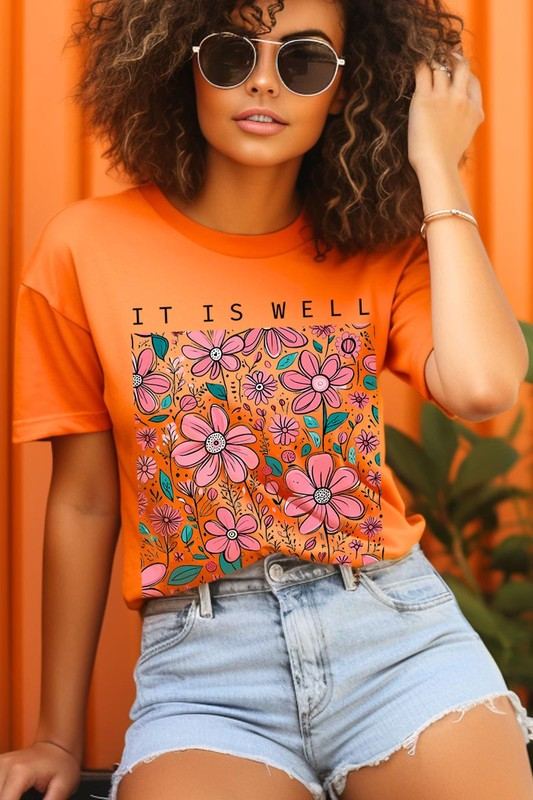 It Is Well With My Soul Flower Graphic TeeIt Is Well With My Soul Flower Graphic Tee.Unisex Crew Neck Short Sleeve Tees.Crafted from premium materials, tailored to your lifestyle, ensuring a comfortable fit 