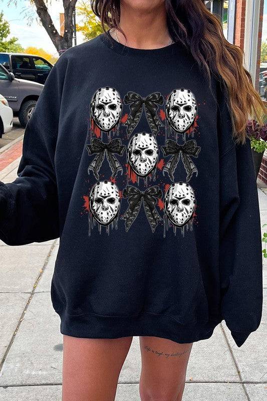 Horror Halloween Graphic Fleece SweatshirtsHorror Halloween Coquette Bow Graphic Fleece Sweatshirts.Unisex Crew Neck Long Sleeve Sweaters Knits.Crafted from premium materials, tailored to your lifestyle, ensu