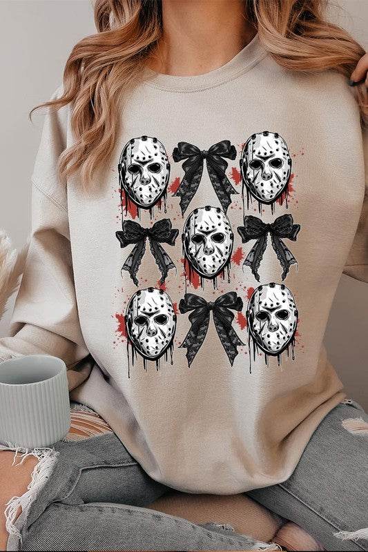 Horror Halloween Graphic Fleece SweatshirtsHorror Halloween Coquette Bow Graphic Fleece Sweatshirts.Unisex Crew Neck Long Sleeve Sweaters Knits.Crafted from premium materials, tailored to your lifestyle, ensu