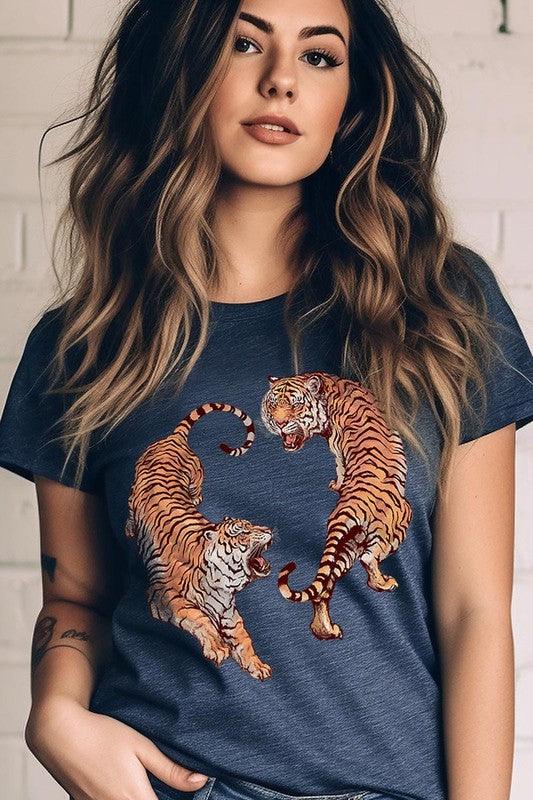 Tigers Graphic TeeTigers Graphic Tee.Unisex Crew Neck Short Sleeve Tees.Crafted from premium materials, tailored to your lifestyle, ensuring a comfortable fit for any occasion.Family 