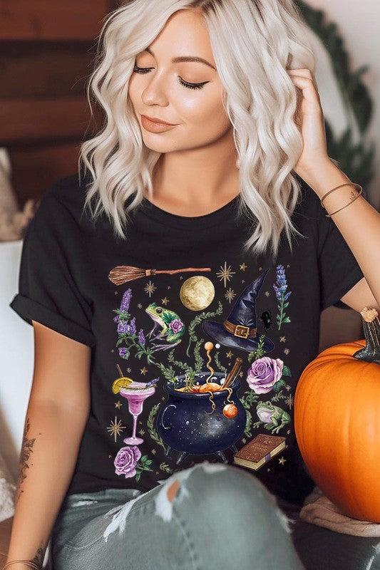 Halloween Witch Collage Graphic TeeHalloween Witch Collage Graphic Tee.Unisex Crew Neck Short Sleeve Tees.Crafted from premium materials, tailored to your lifestyle, ensuring a comfortable fit for any