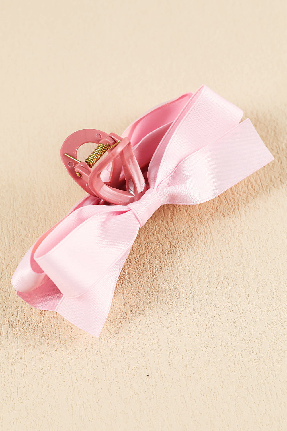 Mist Green Solid Color Ribbon Bow Decor Hair Clip