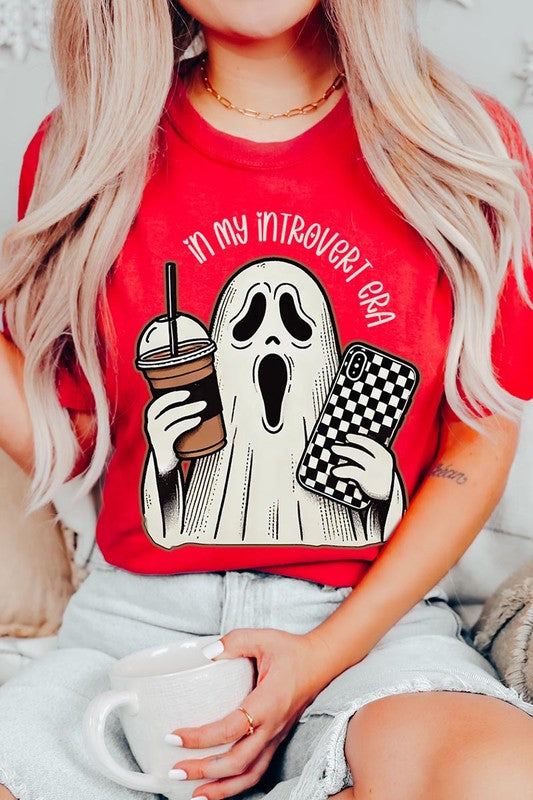 In My Introvert Era Spooky Graphic TeeIn My Introvert Era Spooky Graphic Tee.Unisex Crew Neck Short Sleeve Tees.Crafted from premium materials, tailored to your lifestyle, ensuring a comfortable fit for 