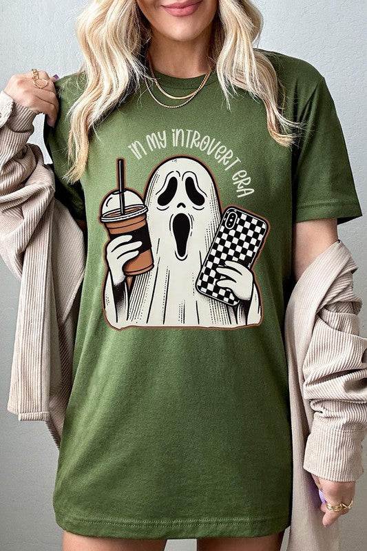 In My Introvert Era Spooky Graphic TeeIn My Introvert Era Spooky Graphic Tee.Unisex Crew Neck Short Sleeve Tees.Crafted from premium materials, tailored to your lifestyle, ensuring a comfortable fit for 