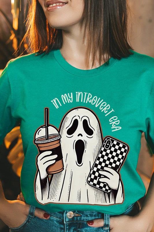 In My Introvert Era Spooky Graphic TeeIn My Introvert Era Spooky Graphic Tee.Unisex Crew Neck Short Sleeve Tees.Crafted from premium materials, tailored to your lifestyle, ensuring a comfortable fit for 