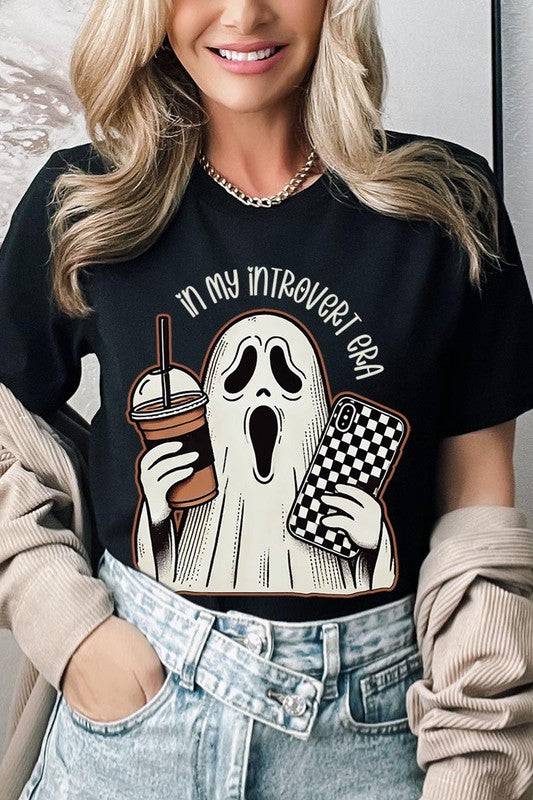 In My Introvert Era Spooky Graphic TeeIn My Introvert Era Spooky Graphic Tee.Unisex Crew Neck Short Sleeve Tees.Crafted from premium materials, tailored to your lifestyle, ensuring a comfortable fit for 