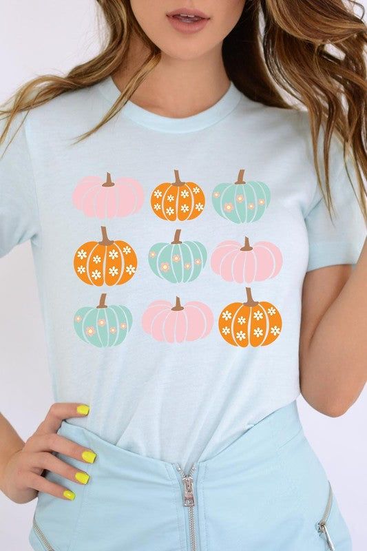 Cute Groovy Pumpkins  Graphic TeeCute Groovy Pumpkins Graphic Tee.Unisex Crew Neck Short Sleeve Tees.Crafted from premium materials, tailored to your lifestyle, ensuring a comfortable fit for any oc