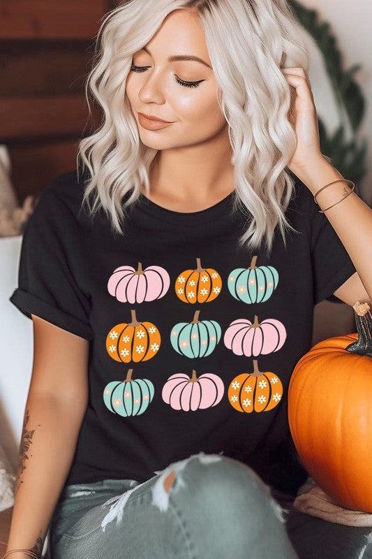 Cute Groovy Pumpkins  Graphic TeeCute Groovy Pumpkins Graphic Tee.Unisex Crew Neck Short Sleeve Tees.Crafted from premium materials, tailored to your lifestyle, ensuring a comfortable fit for any oc