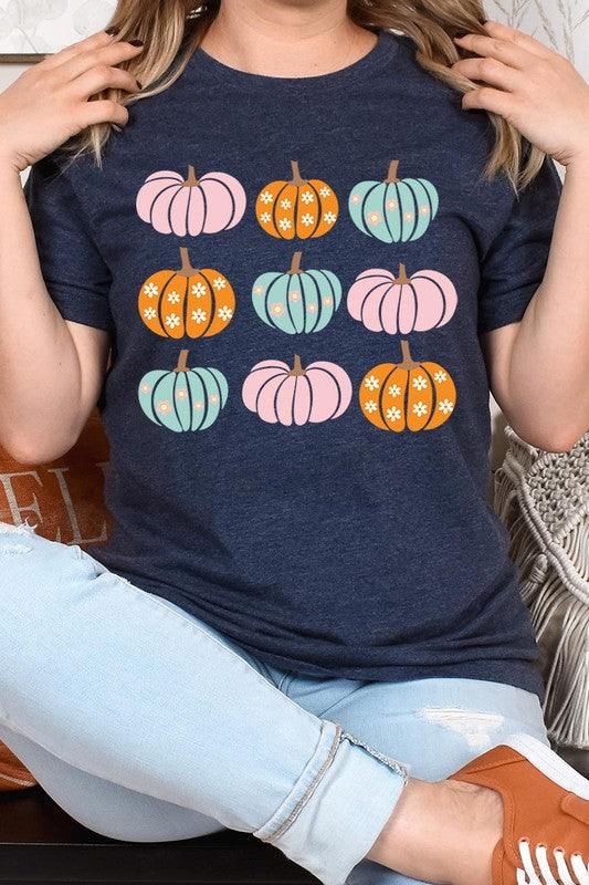 Cute Groovy Pumpkins  Graphic TeeCute Groovy Pumpkins Graphic Tee.Unisex Crew Neck Short Sleeve Tees.Crafted from premium materials, tailored to your lifestyle, ensuring a comfortable fit for any oc