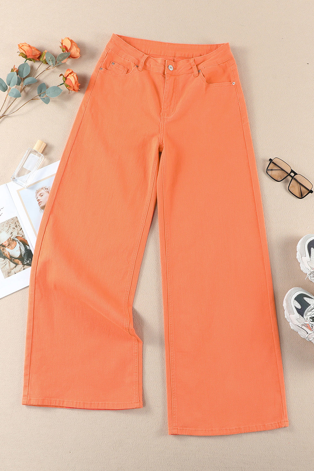 Orange Acid Wash Casual High Waist Wide Leg JeansMaterial:98%Cotton+2%Elastane


	

			Step into the world of high fashion and make a bold statement with these wide leg jeans that effortlessly capture attention 