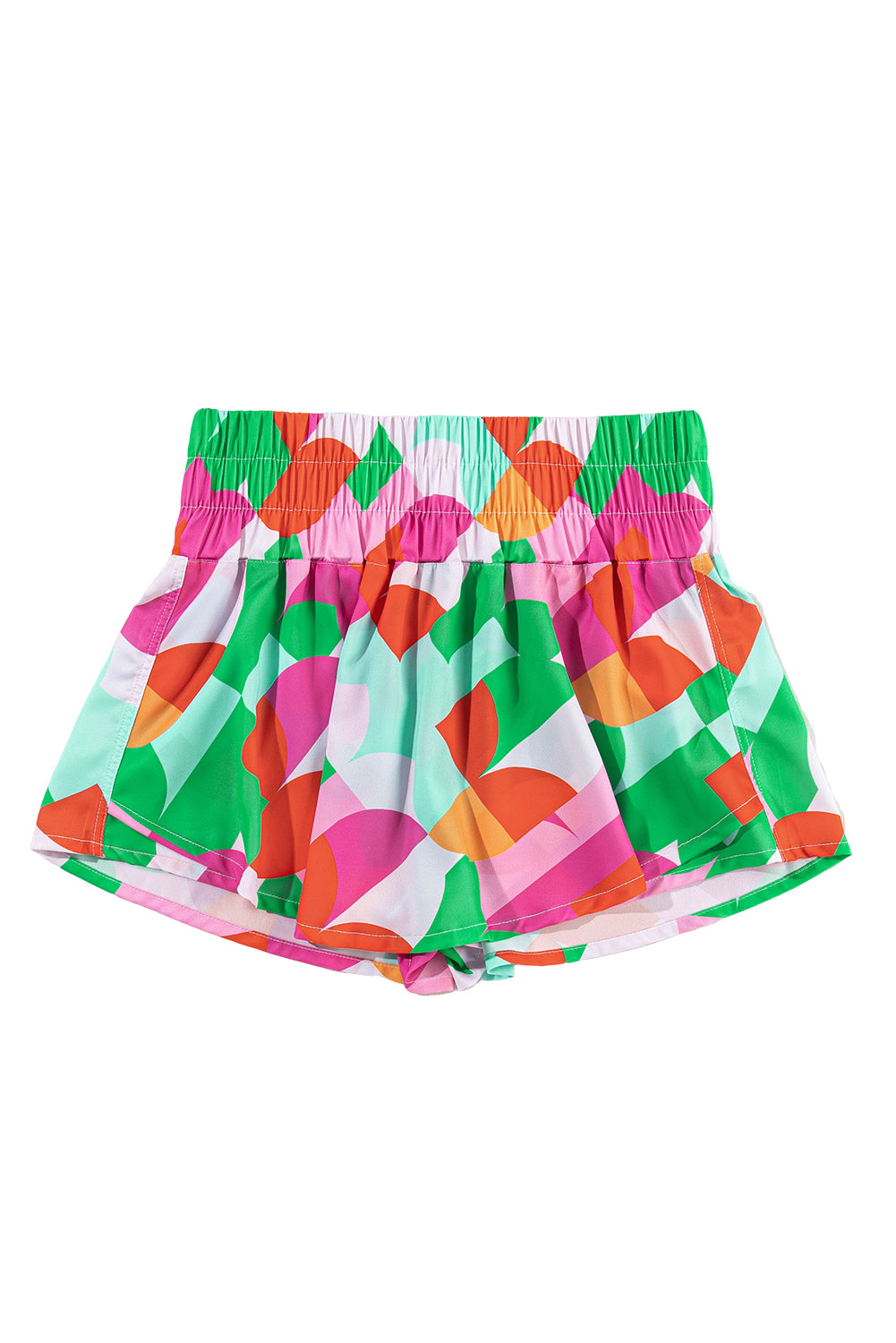 Green Abstract Print Smocked Waist Flared ShortsMaterial:100%Polyester


	


		Elevate your summer style with our shorts, crafted from a lightweight and breathable fabric that offers both comfort and style for