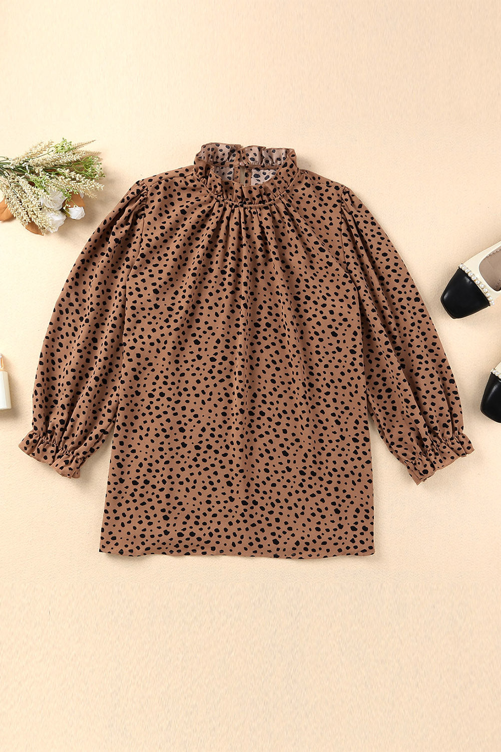 Khaki Leopard 3/4 Ruffle Sleeve Frill Neck BlouseMaterial:100%Polyester



		MOQ: From $39
	
	
		Dropshipping: Place orders at Shewin, and we will ship the merchandise directly to your customers. Our dropship 