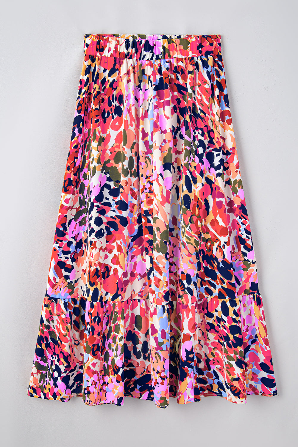 White Abstract Print High Waist Maxi SkirtMaterial:100%Polyester



		This maxi skirt is slender and elegant
	
	
		The abstract floral print adds extra feminine charm
	
	
		The elastic waist is easy 