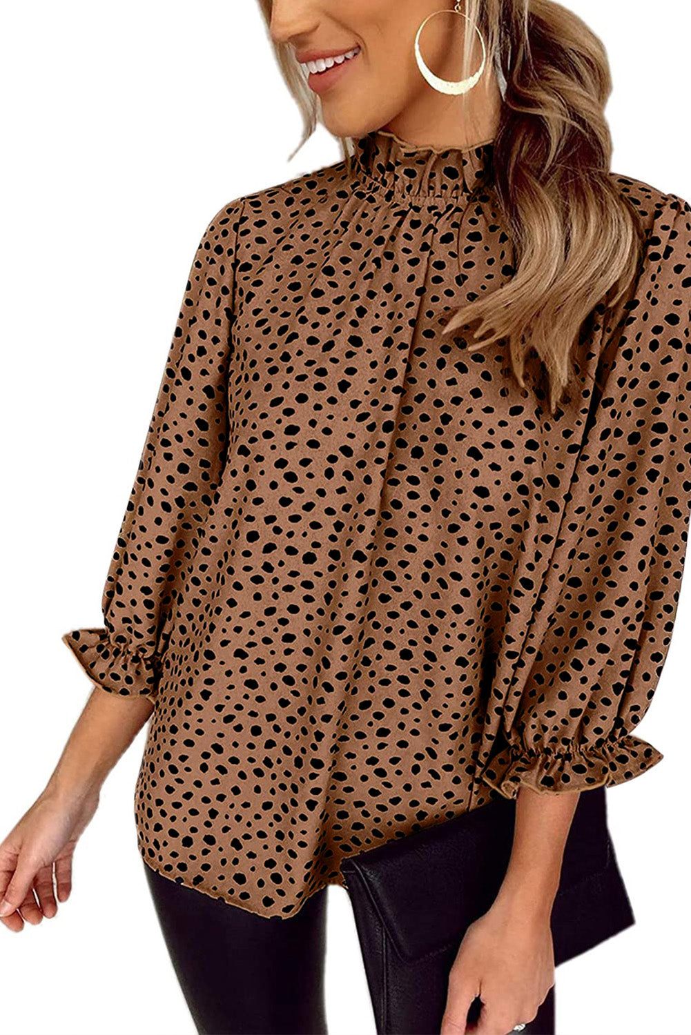 Khaki Leopard 3/4 Ruffle Sleeve Frill Neck BlouseMaterial:100%Polyester



		MOQ: From $39
	
	
		Dropshipping: Place orders at Shewin, and we will ship the merchandise directly to your customers. Our dropship 