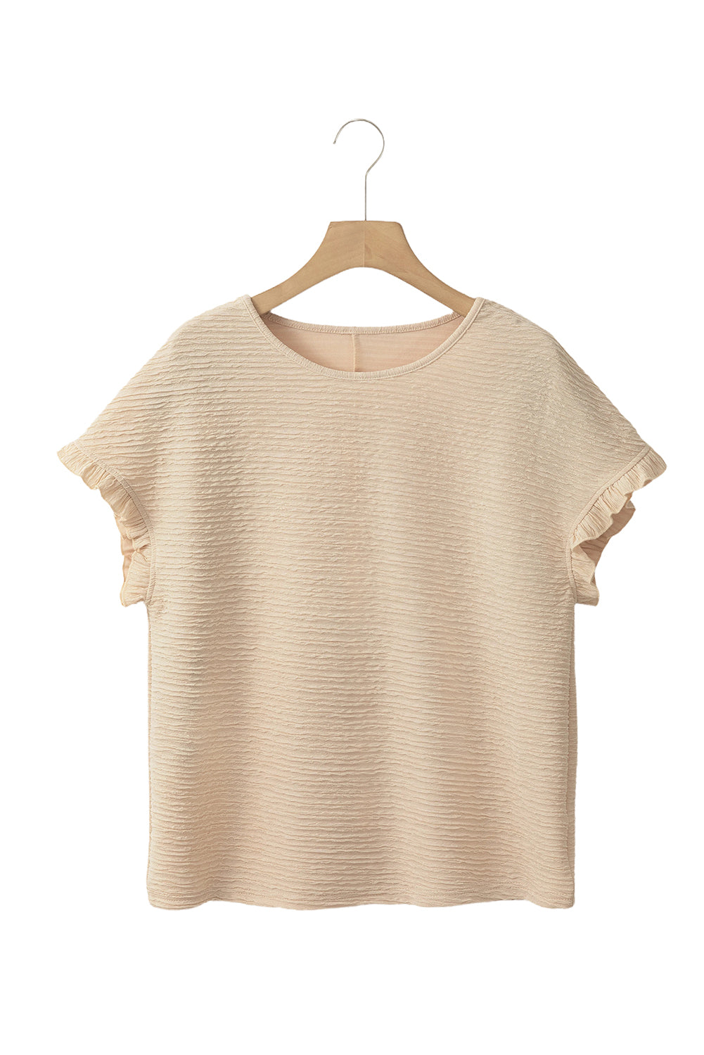 Light Pink Solid Textured Frill Cuffs Short Sleeve BlouseMaterial:95%Polyester+5%Elastane



		Embrace effortless elegance with our blouse, crafted from high-quality fabric for a comfortable and stylish fit.
	
	
		Thi