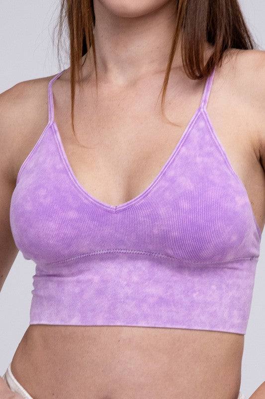 Washed Ribbed Bra Padded Tank TopIntroducing our Washed Ribbed Bra Padded Tank Top, designed to combine comfort and style seamlessly. Crafted from washed ribbed fabric, this tank top offers a soft a