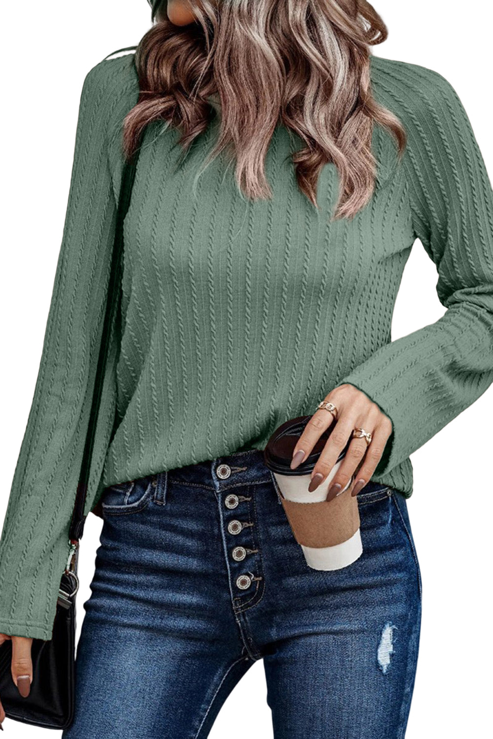 Pink Ribbed Round Neck Knit Long Sleeve TopMaterial:95%POLYESTER+5%ELASTANE



		The round neck design of the top offers a classic and timeless look, making it suitable for both casual and dressier occasion