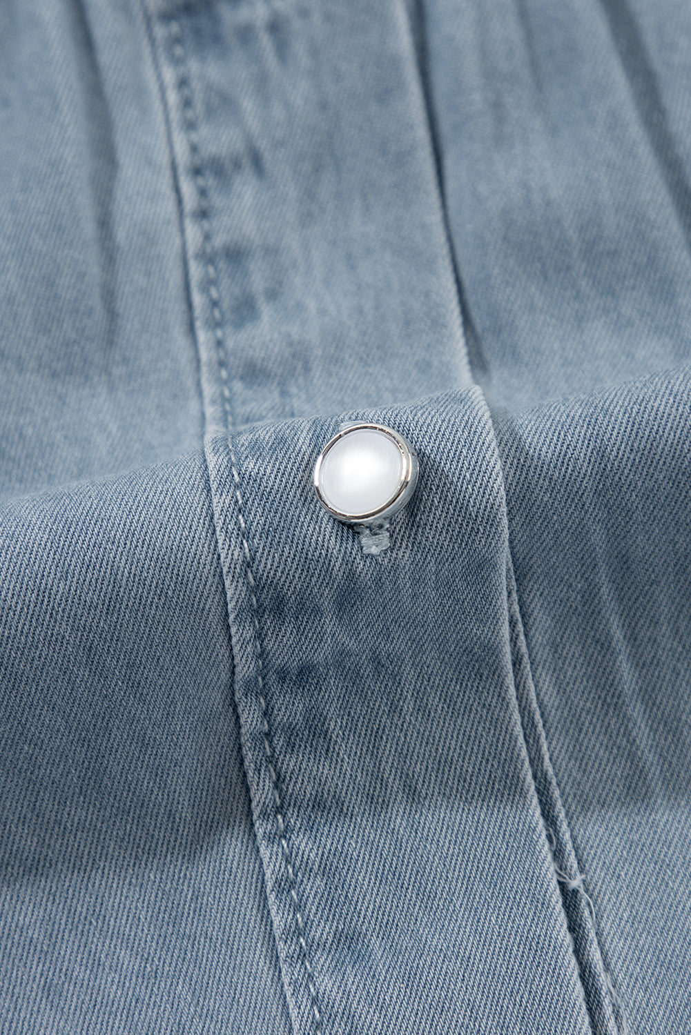 Dusk Blue Turn Down Collar Chambray Shirt