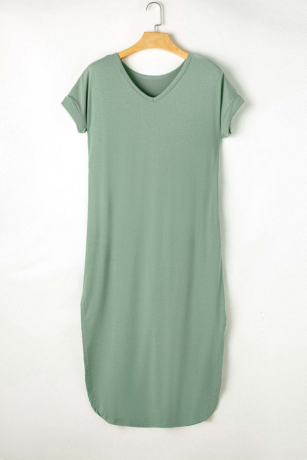 Grass Green Solid Color Hidden Pocket V Neck Slit Maxi DressMaterial:65%Polyester+30%Viscose+5%Elastane



		The maxi dress is a versatile and stylish piece that combines simplicity with functionality.
	
	
		This dress f