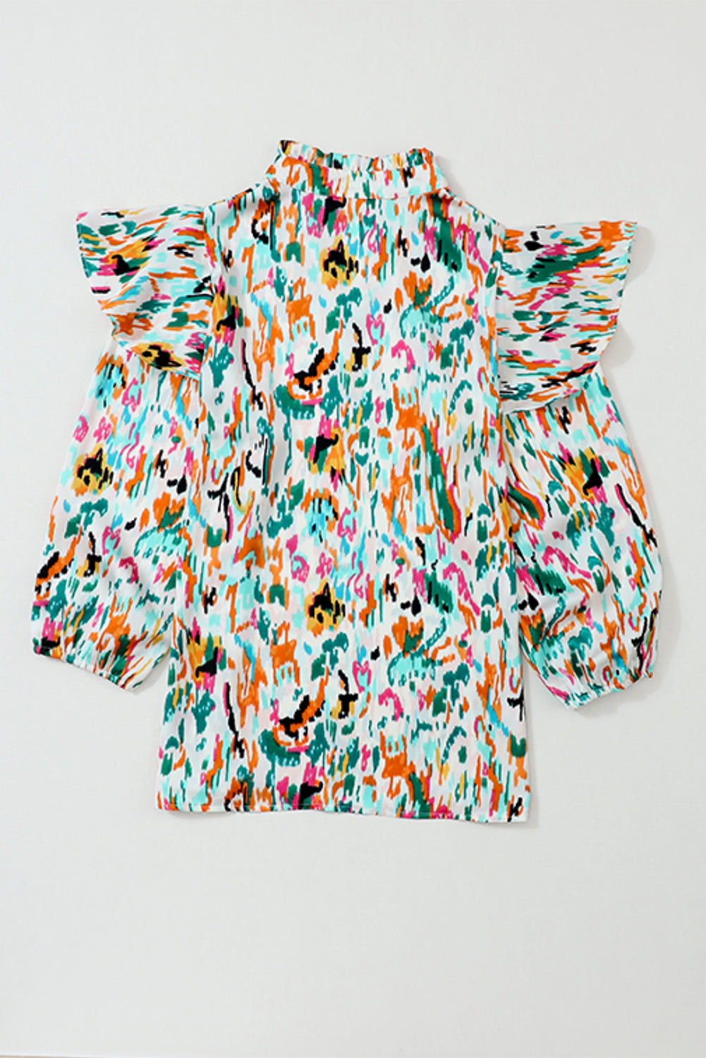 Multicolor Abstract Print 3/4 Puff Sleeve Ruffle BlouseMaterial:100%Polyester



		Elevate your style with this eye-catching multicolor abstract print blouse. 
	
	
		It's a well-received fashion choice. 
	
	
		Th