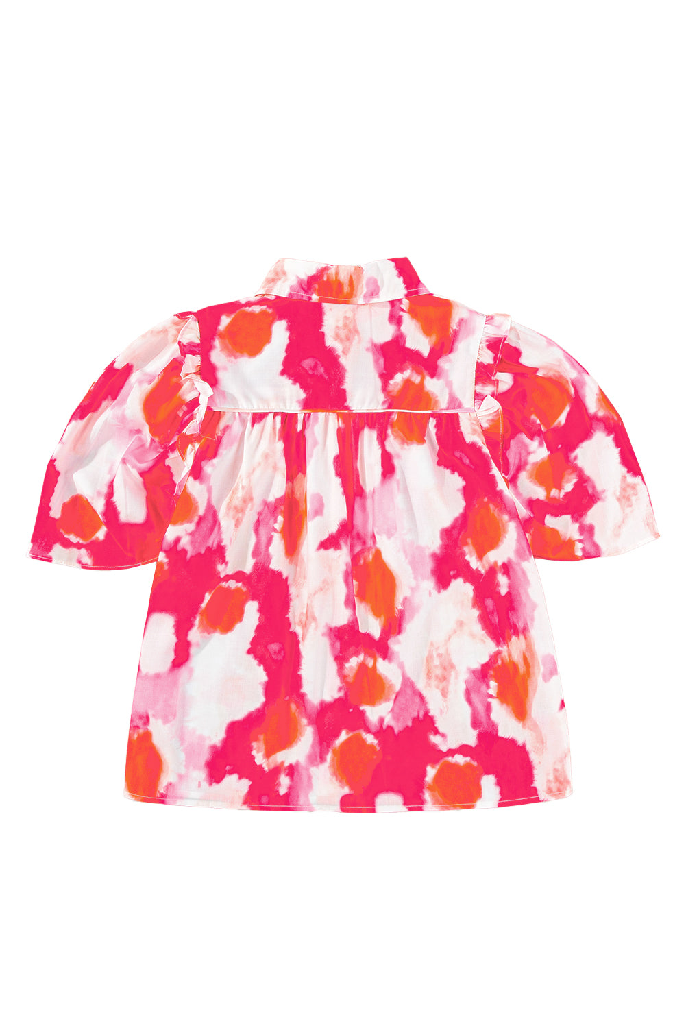 Multicolour Tie Dye Abstract Print Ruffle Puff Sleeve Pleated BlouseMaterial:100%Polyester



		This shirt features a unique tie-dye print that is sure to turn heads. 
	
	
		The vibrant colors and abstract design make it a perfe