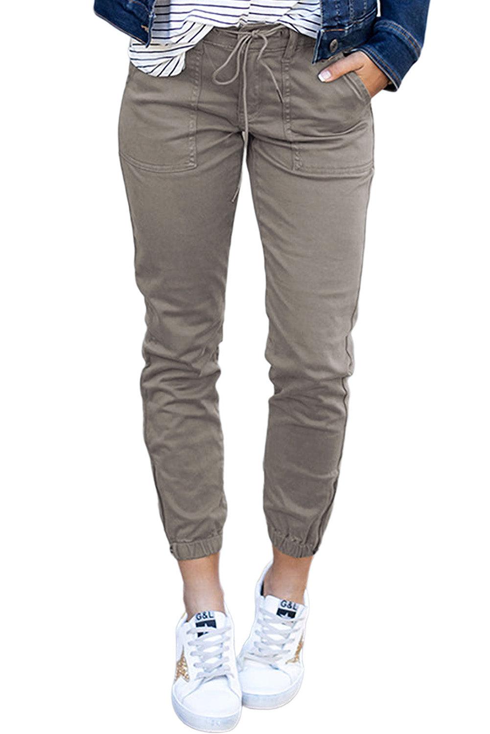 Green Slim Fit Pocketed Casual High Waisted PantsMaterial:98%Cotton+2%Elastane



		The skinny pants will keep you comfortable all the time
	
	
		The pockets on both sides can hold your phones, keys, or cards
