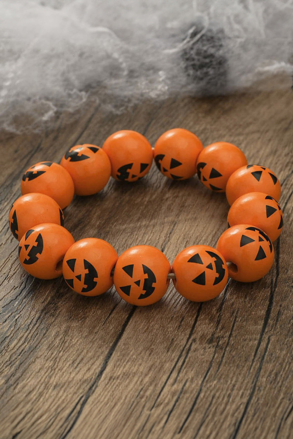 Russet Orange Halloween Pumpkin Beaded Bracelet