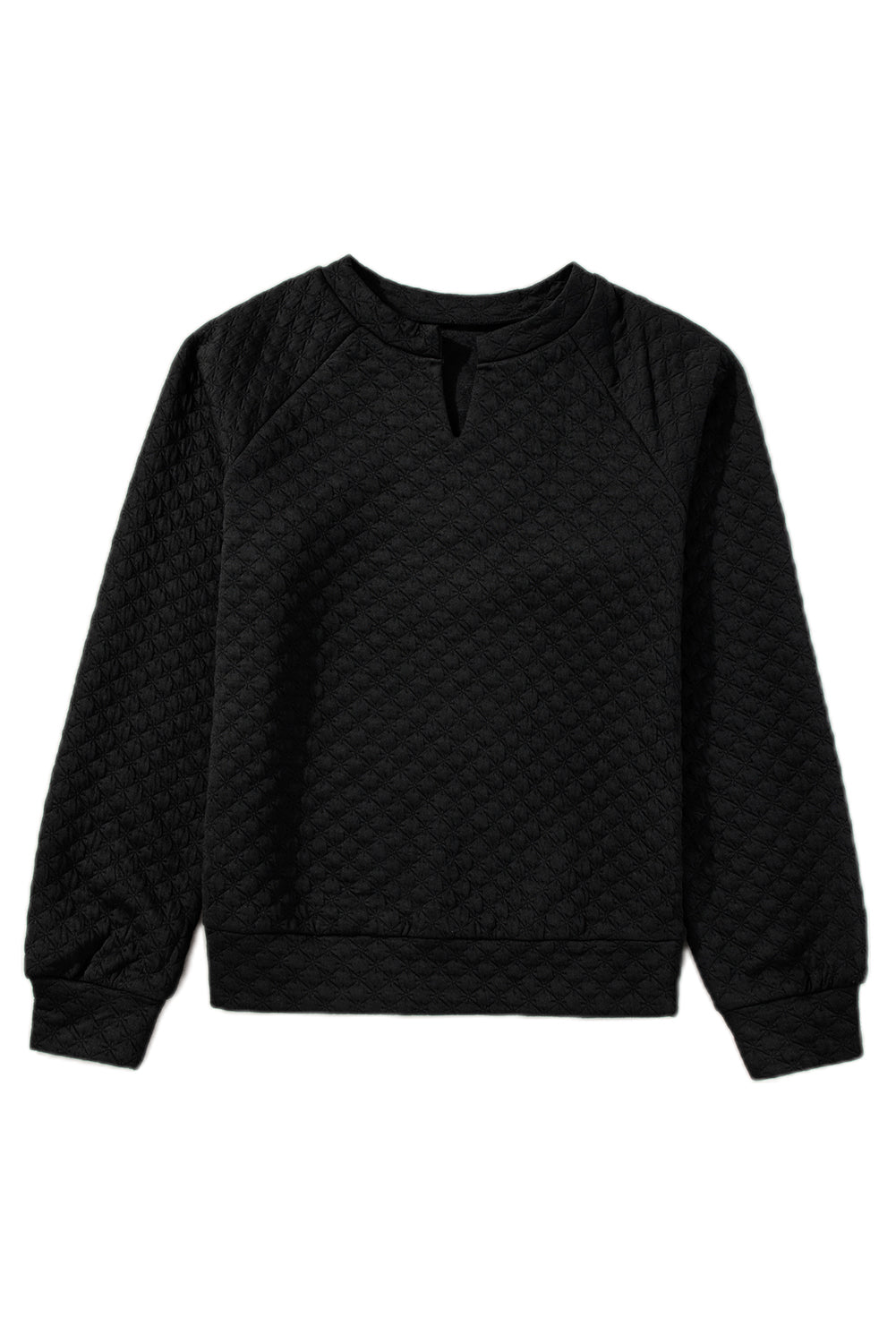 Black Quilted V-Neck Solid Color Long Sleeve TopMaterial:95%POLYESTER+5%ELASTANE



		The top is a classic and versatile piece that offers both comfort and style with its quilted texture and simple design.
	
	