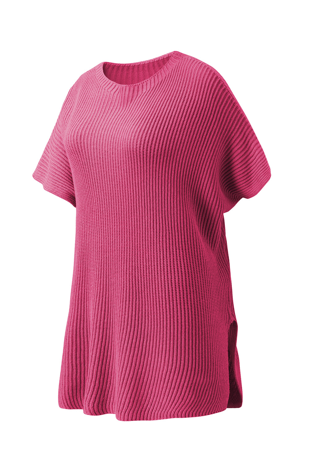 Apricot Side Slit Short Sleeve Oversized SweaterMaterial:55%Acrylic+45%Cotton



		The sweater is a comfortable and chic addition to your wardrobe. Made from breathable, lightweight, and stretchy knitted fabric,