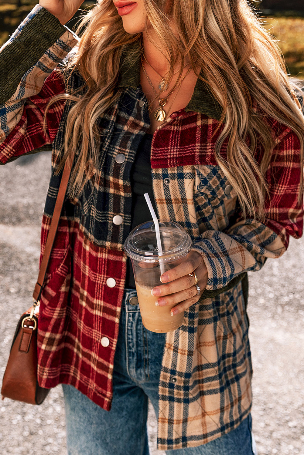 Red Mixed Plaid Pocketed Button-up ShacketMaterial:100%Polyester

• Stand out in style with our shacket, blending sophistication with a touch of playfulness.
• Crafted with quality materials, this shacket 