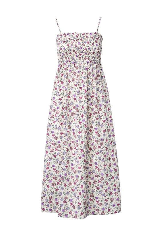 Smocked cami maxi dress- Smocked cami maxi dress- Pattern type : floral print- Sleeve type : sleeveless- Stretch : stretch- Sheer : lined. no see through- Care instruction : machine wash c