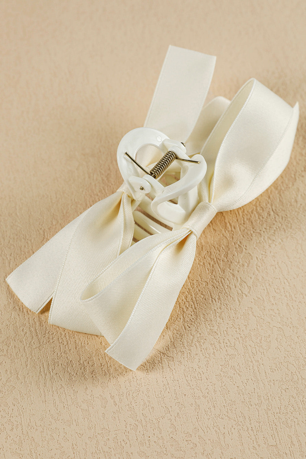 Mist Green Solid Color Ribbon Bow Decor Hair Clip