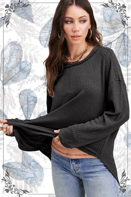 Bree TopYou won't want to miss out on this classic! Our super soft and lightweight waffle material basic top brings you comfort and ease while maintaining its role as an ele