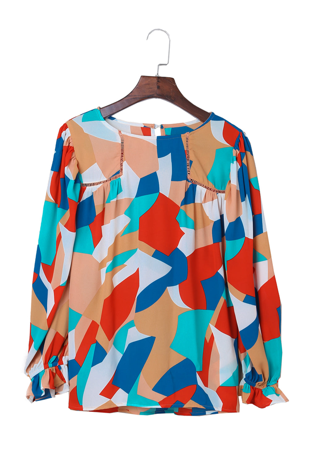 Multicolor Casual Abstract Print Puff Sleeve BlouseMaterial:100%Polyester



		•An artful abstract pattern bursts with bold color on this light and airy blouse.
	
	
		•Highlights: Relaxed fit, long sleeves with 